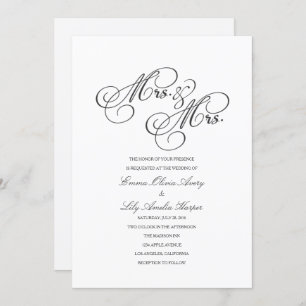 Frau & Mrs.   Einladung zur Hochzeit in Lesbien