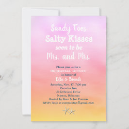 Frau & Mrs Sandy Toes Probe Abendessen Sonnenunter Einladung