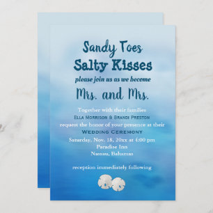 Frau & Mrs Sandy Toes Wedding Einladung und Dollar