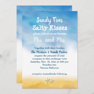 Frau & Mrs. Sandy Toes Wedding Invite - Sky & Sand Einladung