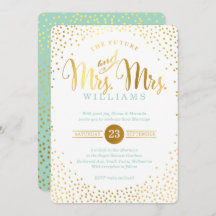 FRAU & MRS. STYLISH GLAM WEDING gold confetti mint