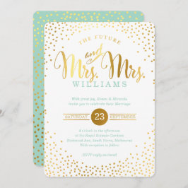 FRAU & MRS. STYLISH GLAM WEDING gold confetti mint Einladung