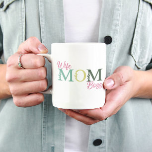 Frau Mutter Chef Süße Florale Typografie Mutter Ge Kaffeetasse