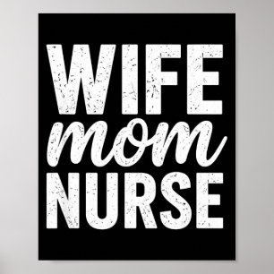 Frau Mutter Krankenschwester bedrängte Typografie Poster