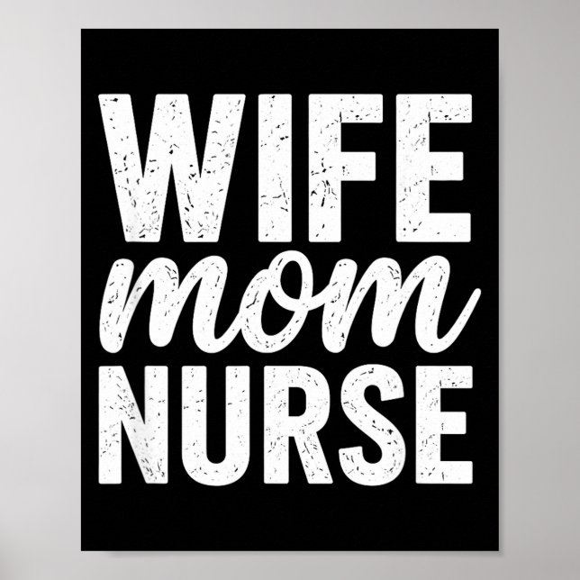 Frau Mutter Krankenschwester bedrängte Typografie  Poster (Vorne)
