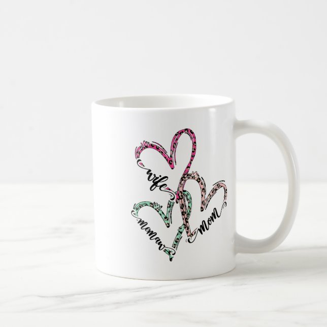 Frau Mutter Memaw Leopard Herz Valentinstag Frauen Kaffeetasse (Rechts)