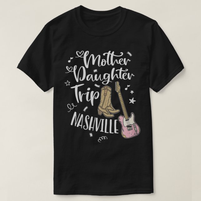 Frau Mutter Tochter Trip Nashville Veck T-Shirt (Design vorne)