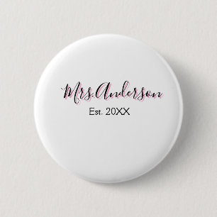 Frau Name Nachname schwarz pink Jahr modern Button