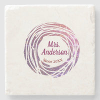 Frau Name rosa mauve Rand seit Jahr Hochzeit Braut