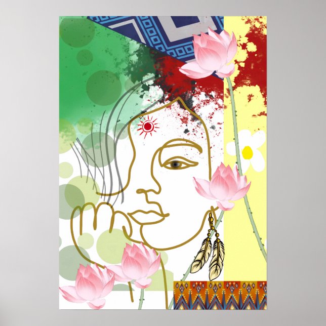 Frau & Natur - Wandkunst Poster (Vorne)