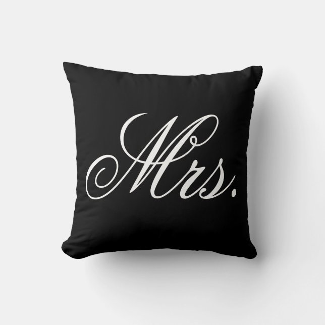 Frau Newlywed Elegant Wedding Pillow Kissen (Vorderseite)