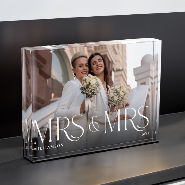 Frau Newlywed Gift Modern Couple Foto Keepake (Mrs Mrs Newlywed Gift Modern Couple Photo Keepsake)