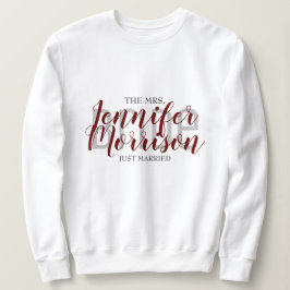 Frau Newlywed Maroon Elegant Wedding Clothing Sweatshirt