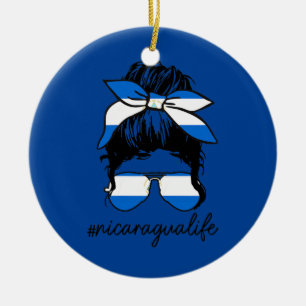 Frau Nicaragua Leben Nicaragua Flagge Pride Girl Keramik Ornament