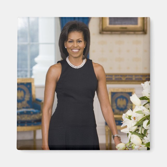 Frau ObamaPortrait Magnet (Vorne)
