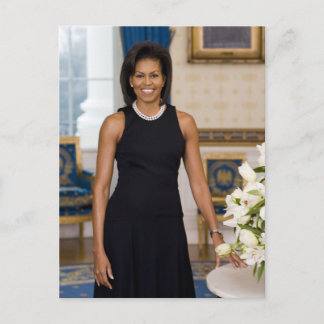 Frau ObamaPortrait Postkarte