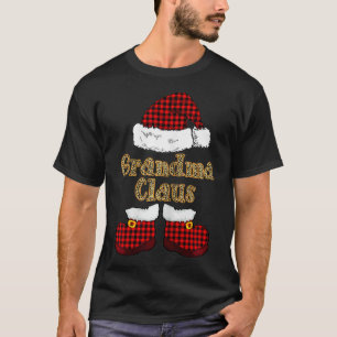 Frau Oma Claus Buffalo Karierte Weihnachtsmannmütz T-Shirt