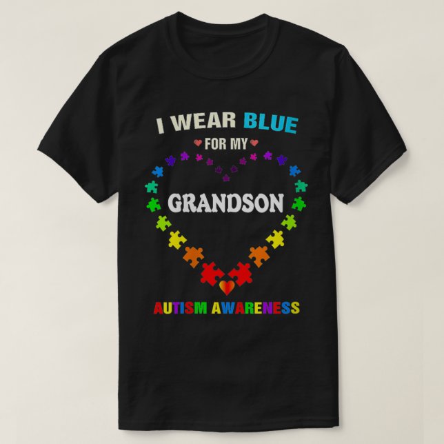Frau Oma Oma Opa Ich trage Blau für meinen Enkel T-Shirt (Design vorne)