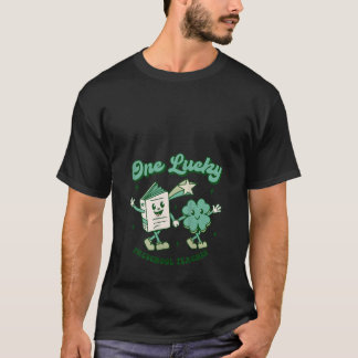 Frau One Lucky Preschool Lehrerin St Patrick Day T-Shirt