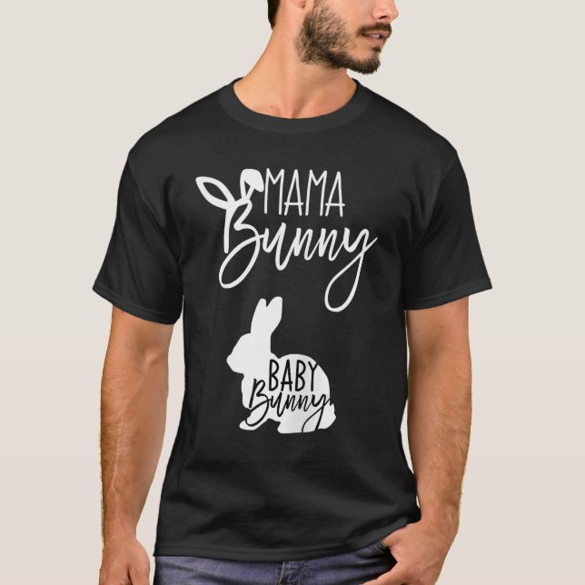 Frau Osterschwangerschaft Schwangere Mama Mama Bun T-Shirt (Vorderseite)