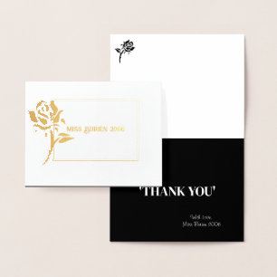 Frau Pageant Rose Foil Custom Vielen Dank Folienkarte