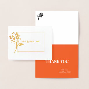 Frau Pageant Rose Foil Custom Vielen Dank Folienkarte