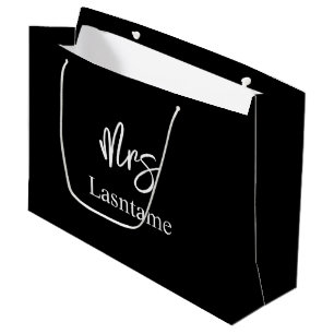 Frau Personalisiert Bridal Large Gift Bag Große Geschenktüte