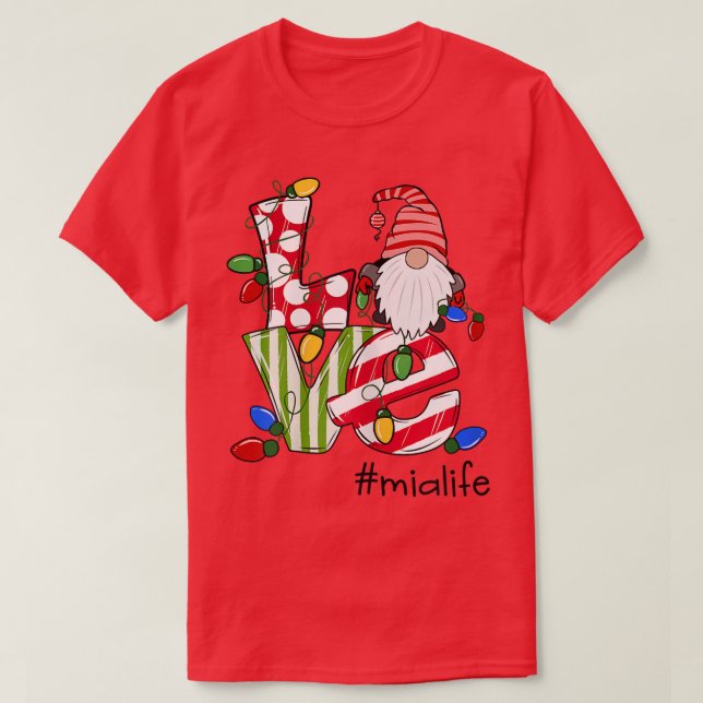 Frau Personalisiert Liebe Mialife Candy Gnome Chri T-Shirt (Design vorne)