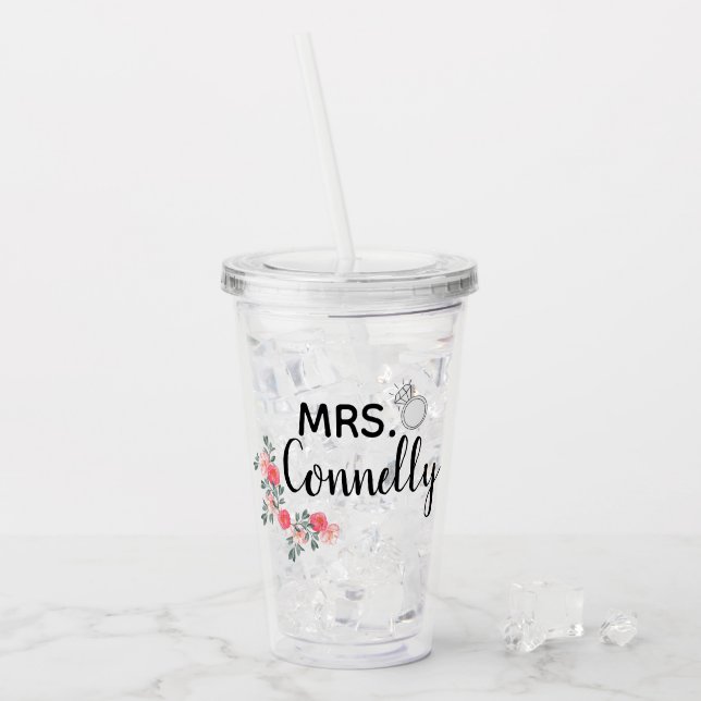 Frau Personalized Acryltrinkbecher (Vorderseite Ice)