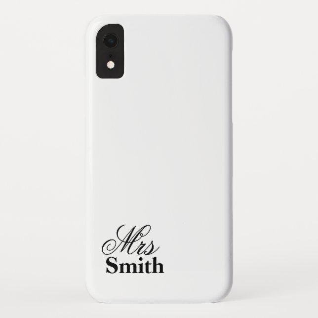 Frau Personalized Name White Black Case-Mate iPhone Hülle (Rückseite)