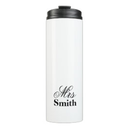 Frau Personalized Name White Black Thermosbecher