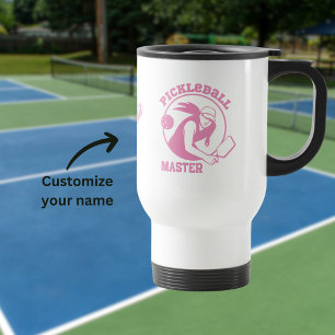 Frau Pickleball Master Game Player Individuelle Na Reisebecher