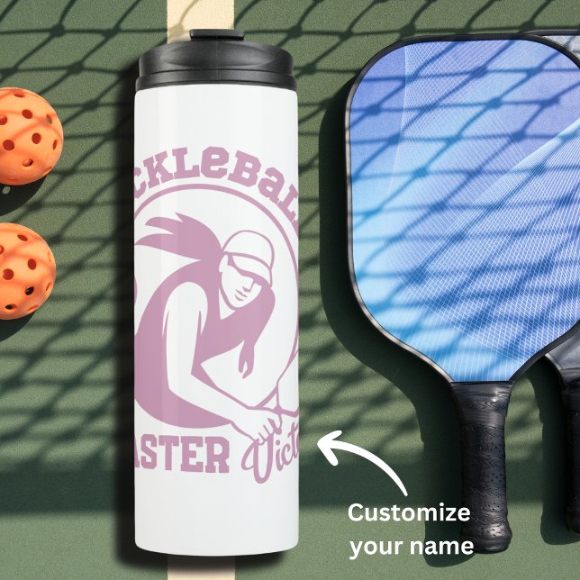 Frau Pickleball Master Game Player Individuelle Na Thermosbecher (Von Creator hochgeladen)