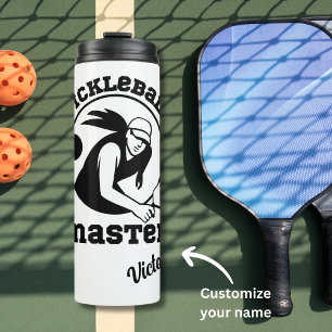 Frau Pickleball Master Game Player Individuelle Na Thermosbecher