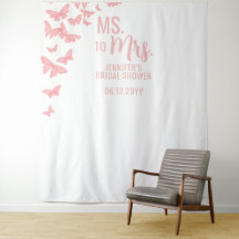 Frau Pink Butterfly Chic White Bridal Hintergrund