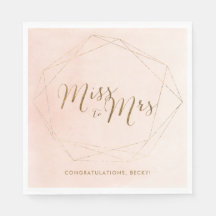 Frau Pink Gold Brautparty Party Napkins