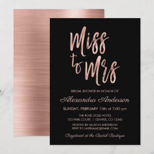 Frau Pink Rose Gold Brautparty Einladung