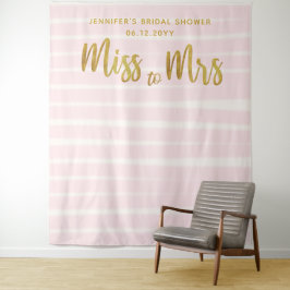Frau Pink Stripes Boho Chic Bridal Hintergrund Wandteppich