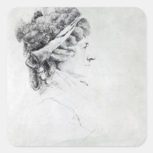 Frau Piozzi Quadratischer Aufkleber