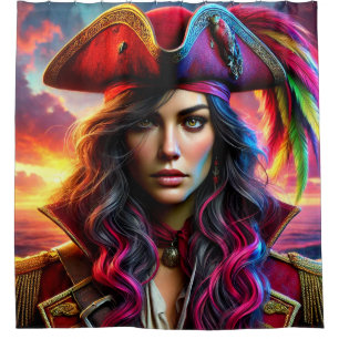 Frau Pirate Duschvorhang