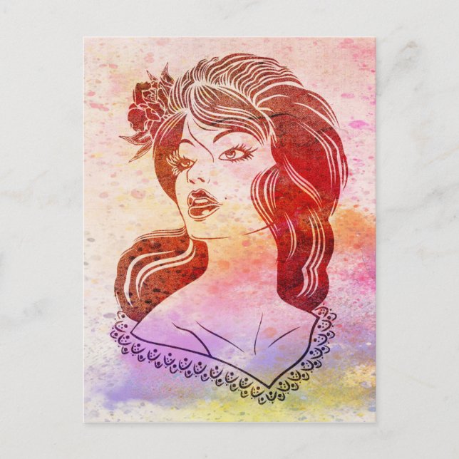 Frau Postkarte (Vorderseite)
