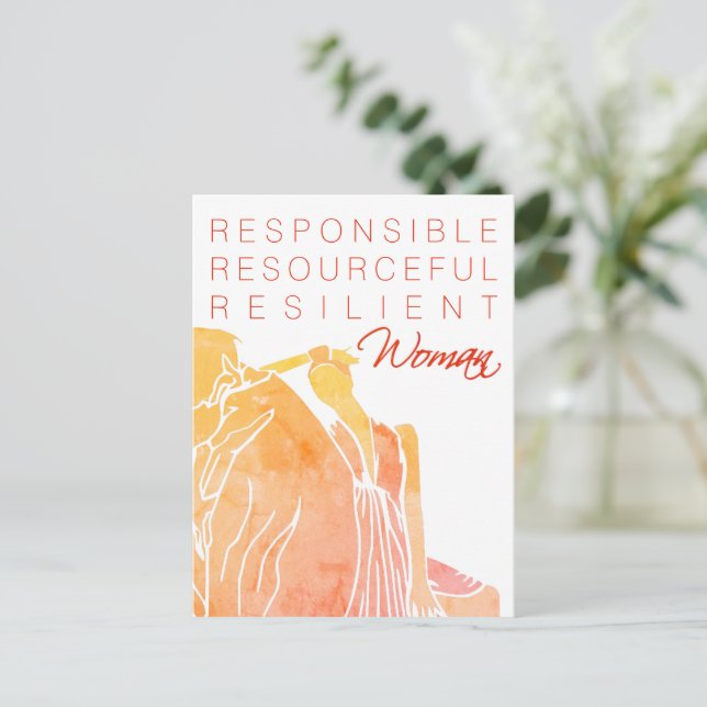 FRAU POSTKARTE (Stehend Vorderseite)