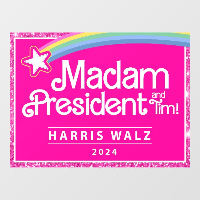Frau Präsiden Window Clying Sticker Kamala Harris (Blatt)