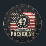 Frau Präsidentin, amerikanische Flagge 47 Harris W Dartscheibe<br><div class="desc">Frau Präsidentin,  amerikanische Flagge,  Harris Walz,  Präsidentschaftswahl,  politischer Wahlkampf,  Wahl 2024,  Kamala Harris,  Spaß für Wahlen,  politische Gestaltung,  Harris wählen</div>