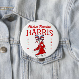 Frau Präsidentin Harris 2024 Sneaker Meme Button