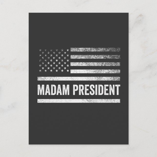 Frau Präsidentin, Harris Walz, Amerikanischer Flag Postkarte (Vorderseite)