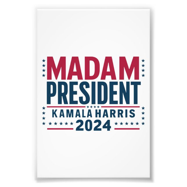 Frau Präsidentin Kamala Harris 2024 Abstimmung Dem Fotodruck (Vorne)