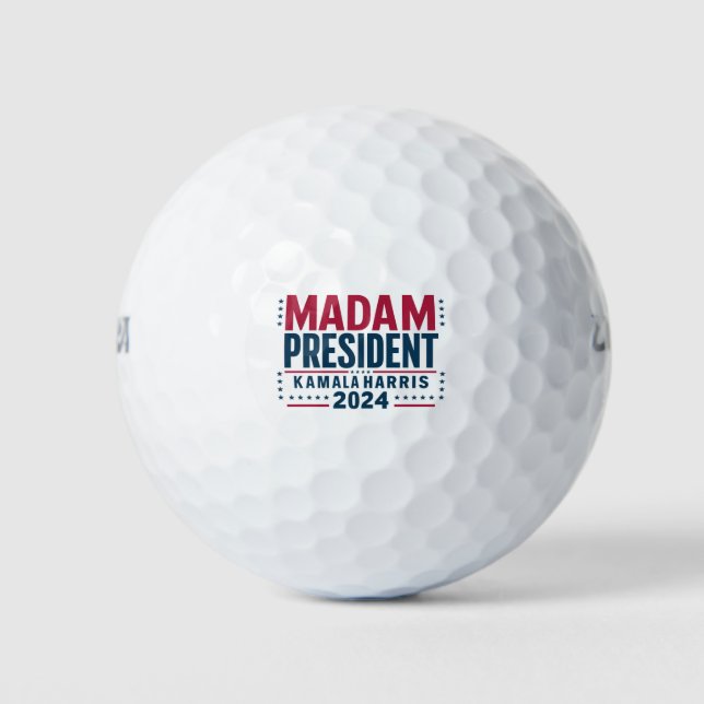 Frau Präsidentin Kamala Harris 2024 Abstimmung Dem Golfball (Vorderseite)