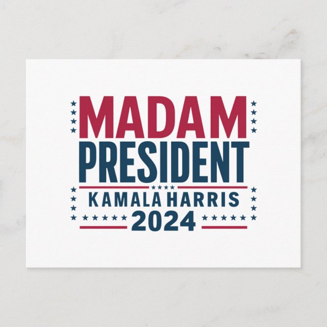 Frau Präsidentin Kamala Harris 2024 Abstimmung Dem Postkarte (Vorderseite)