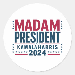 Frau Präsidentin Kamala Harris 2024 Abstimmung Dem Runder Aufkleber